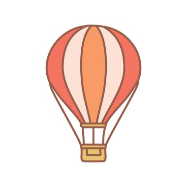 Sıcak hava balonu çizimi. Sıcak hava balonunun basit bir temsili, seyahat etme ve yeni yerleri keşfetme arzusunu temsil ediyor..