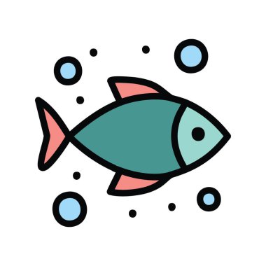 Su kabarcıklarında yüzen mutlu balıklar. Neşeli bir balık, parlak bir gülümsemeyle baloncuklar arasında yüzer, su dünyasındaki neşeyi ve özgürlüğü simgeler..