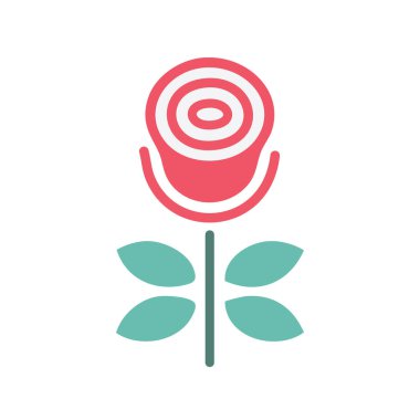 Simple red rose icon design. Minimalist design of a rose, symbolizing love, beauty, and new beginnings. Perfect for branding, web design, and social media. clipart