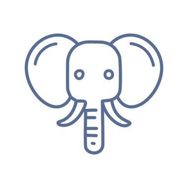 Basit bir fil çizgisi çizimi. Bir filin kafasının basit bir çizgisi. Tasarımın basitliği fillerin bilinen gücünü ve bilgeliğini vurgular..