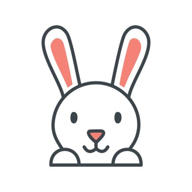 Tatlı tavşancık dikizliyor. Kocaman kulakları ve mutlu bir ifadesi olan sevimli çizgi film tavşanı. Bu resim çocukluğun neşesini ve masumiyetini temsil ediyor. Şirinliğe ihtiyaç duyan projeler için mükemmel..