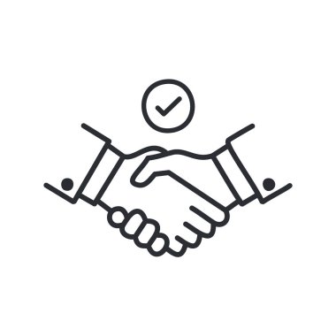 Onaylanmış bir anlaşma. İşaretli bir el sıkışması, başarılı bir anlaşma ve tamamlamayı temsil eder.