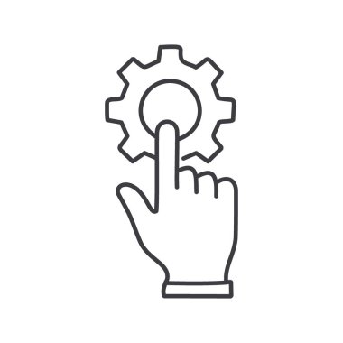 El tıklama aleti. Bir vitesi işaret ederek, kontrolü, ayarlamayı ya da ayarlamayı sembolize ederek..