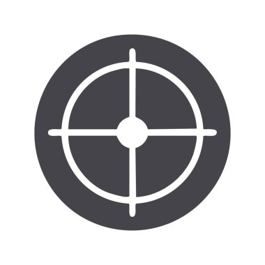 Hedef simgesi. Dört noktalı basit, dairesel hedef, odaklanmayı, hedefi ve başarıyı sembolize ediyor.