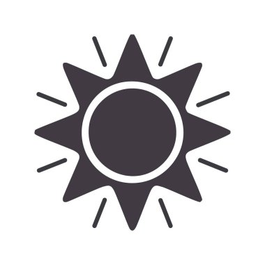 Güneş ikonu çizimi. Basit güneş ikonu çizimi, tasarımlarınıza biraz güneş ışığı katmak için mükemmel.