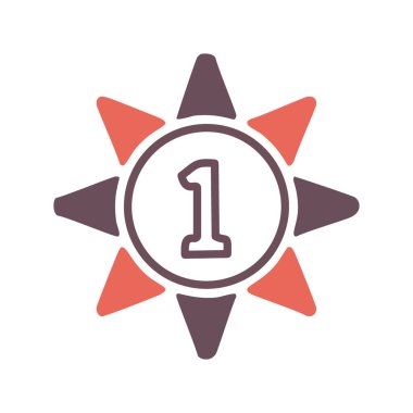 Bir numaralı yıldız. Yıldız şeklinde bir amblem. İçinde bir numara var. Başarı, başarı ve zaferi temsil ediyor..