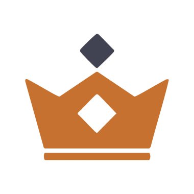 Taç sembolü. Üstünde elmas bir şekil olan soyut taç tasarımı. Liderliği ve başarıyı temsil eder.