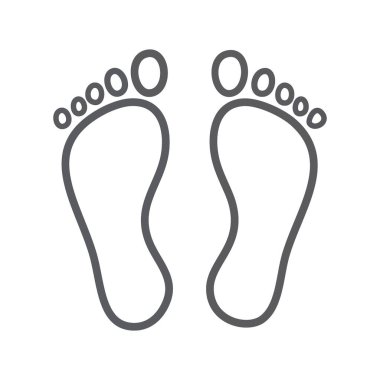 Ayak izi çizgisi. İki insan ayak izinin ana hatları, iz bırakma kavramını sembolize ediyor..