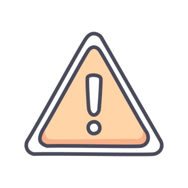 Uyarı işareti simgesi. Ünlem işaretli bir üçgen uyarı işareti. Uyarı, uyarı ve tehlikeyi temsil eder..