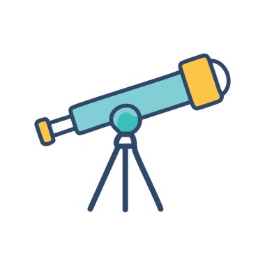 Teleskop tripoda. Astronomi, gözlem ve araştırma için tripod standındaki teleskopik izleyici.