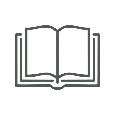 Kitap simgesini aç. Boş bir sayfaya açılan bir kitabın basit çizimi. Eğitim, bilgi, okuma ve öğrenme temaları için harika.