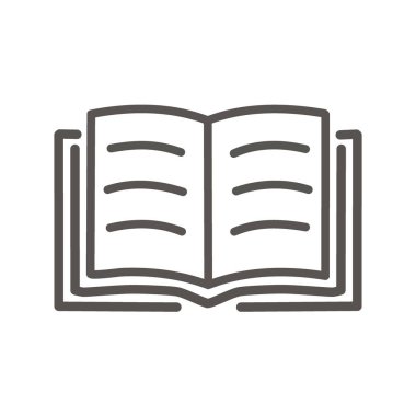 Kitap simgesini aç. Açık bir kitabın basit satır simgesi, eğitim veya kütüphaneyle ilgili projeler için mükemmel.