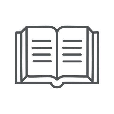 Kitap simgesini aç. Basit açık kitap simgesi, eğitimi, bilgiyi ve öğrenmeyi sembolize ediyor.