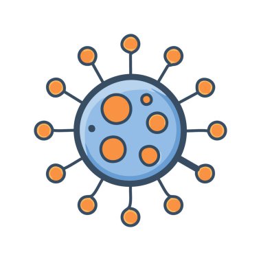 Virüs simgesi. Hastalığı, enfeksiyonu ya da hastalığı simgeleyen basit bir virüs çizimi..