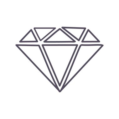 Elle çizilmiş elmas. Elle çizilmiş bir elmas tasviri. Çeşitli projelerde grafik ögesi olarak kullanmak için mükemmel.