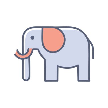 Şirin fil ikonu. Şirin bir filin basit bir sanat simgesi. Çocuk projeleri ve hayvan temalı tasarımlar için mükemmel..