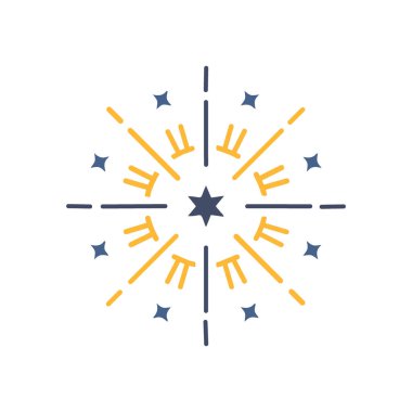 Yıldız patlaması tasarımı. Yıldız patlaması etkisi olan soyut geometrik tasarım, bayram kutlamaları ve markalaşma için mükemmel..