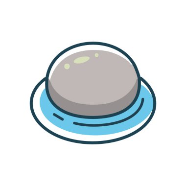 Sudaki taş. Yuvarlak taş suyun üzerinde, huzurlu ve huzurlu..