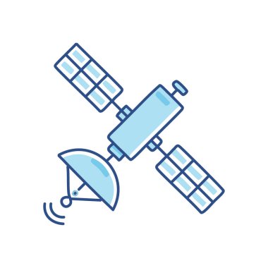 Dünya 'nın yörüngesinde dönen bir uzay aracı. Dünya 'nın yörüngesindeki teknolojiyi ve iletişimi sembolize eden bir uydunun görüntüsü..