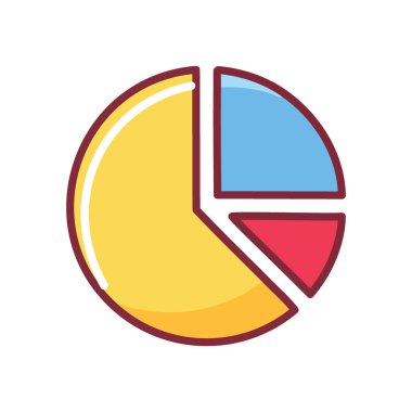 Pasta grafiği. Veri bölümünü gösteren renkli pasta grafiği. Sunumlar, raporlar ve görsel araçlar için ideal.