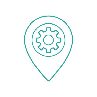 Konum ekipmanı simgesi. Konum ve teçhizatı temsil eden basit bir simge. Web sitesi, uygulama ve sunum tasarımı için mükemmel.
