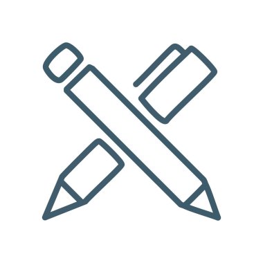 Kalem ve kalem. Çapraz kalem, yazı ve yaratıcılığı sembolize ediyor..