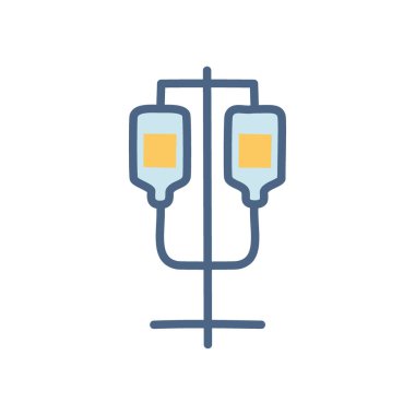 Serum askısı. Sıvı teslimatı için iki şişe tıbbi damar içi damlalar..