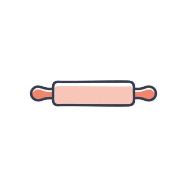 Yuvarlanan iğne simgesi. Ahşap bir oklava tasviri, genellikle pişirme, hamur ve hamur için kullanılır..