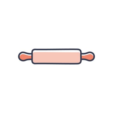 Rolling pin icon. Illustration of a wooden rolling pin, commonly used for baking, pastry, and dough. clipart