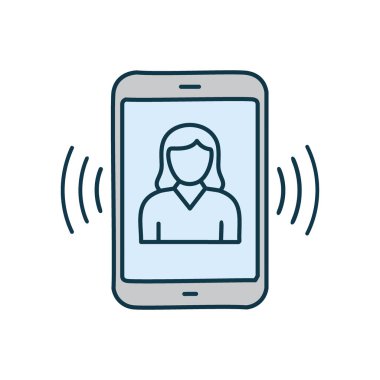 Telefon ikonu. Çalan bir sesi olan basit bir telefon simgesi, gelen bir telefon konuşmasını simgeliyor..