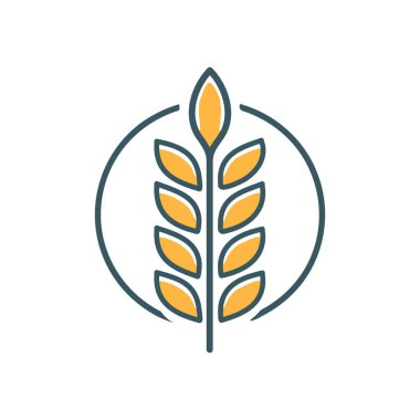 Buğday kulağı sembolü. Basit buğday ikonu, hasat, tarım ve refahı sembolize ediyor.