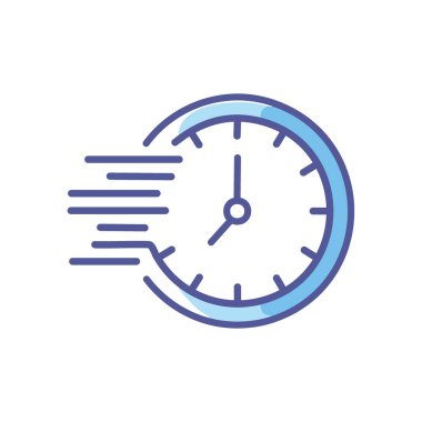 Hızlı bir saat. Hızlı hız çizgileri olan saat, verimliliği, aciliyeti ve zamanı simgeliyor. Zamanla ilgili bir konsept gerektiren web siteleri, uygulamalar ve sunumlar için ideal.