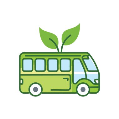 Yeşil çevre otobüsü. Çevresel arkadaşlığa odaklı sürdürülebilir ulaşım çözümü.