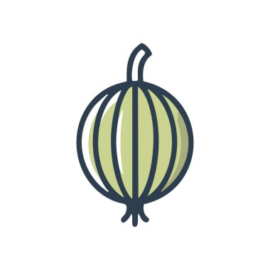 Yeşil soğan ikonu. Tek yeşil soğan ikonu, tazeliği ve sağlıklı malzemeyi temsil ediyor..