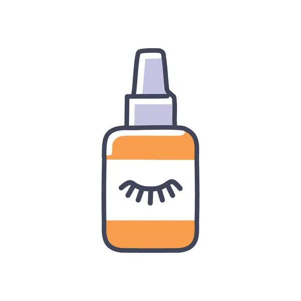 stock vector Eyelash serum bottle. Eye lash serum in a bottle with a dropper. Designed to enhance the appearance of eyelashes.