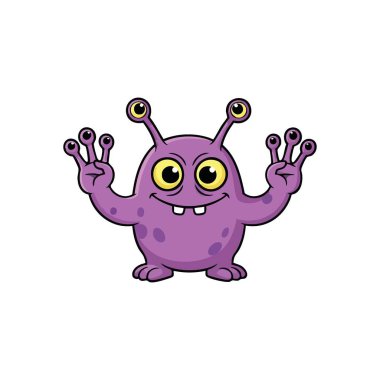 Dost canlısı Mor Çizgi Film Canavarı. Kocaman neşeli gözleri ve sırıtışı olan lavanta renkli büyüleyici bir canavar. Bu enfes dünya dışı karakter neşe ve kaprisleri temsil ediyor. Çocuk tasarımları için mükemmel..