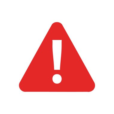 Acil Uyarı Üçgen Simgesi. Bu koyu kırmızı tehlike işareti kritik bilgileri iletiyor. Önemli bir sorun, hayati sistem bildirimi veya acil odaklanma çağrısı anlamına gelir..