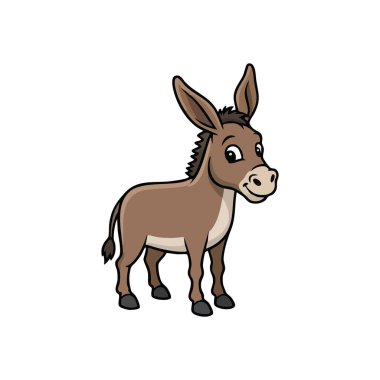Şirin Gülümseyen Eşek Karakteri. Bu büyüleyici at hayvanı mutlu, neşeli bir yük hayvanı. Sevimli ve neşeli bir ifadeyle tasvir edilmiş. Çocuk temaları için ideal.
