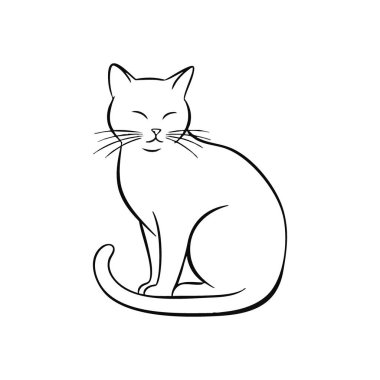 Barışçıl Beyaz Kedi Minimalist Tasarım. Sakin, solgun bir kedi, arka planda belirdi. Bu zarif hayvan tasviri huzuru ve sessiz memnuniyeti çağrıştırıyor, çeşitli görsel projeler için ideal..