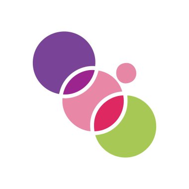 Soyut Renkli Çember Uyumu. Dinamik küreler karanlık bir arkaplanda birleşerek büyüleyici bir görsel şablon oluştururlar. Birliği, etkileşimi ve çeşitli bağlantıları temsil eder..