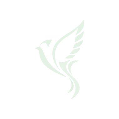 Uçuş Sembolü 'nde stilize güvercin. Havada süzülen bir kuşun zarif, minimalist amblemi. Barışı, saflığı ve özgürlüğü temsil ediyor. Ruhani ya da huzurlu temalar için ideal.