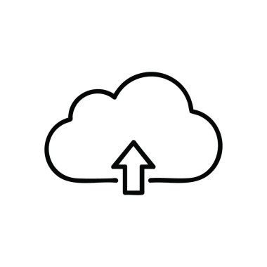 Bulut Depolama Sembolü Yükle. Bu temiz grafik uzak bir sunucuya bilgi aktarımı anlamına gelir. Online dosya kaydetme, dijital arşivler ve internet bağlantı hizmetlerini gösteriyor. İdeal.