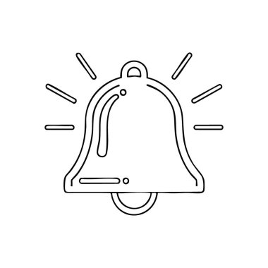 Çan Bildirimi Sembolü Çalıyor. Karanlık bir arkaplanda çarpıcı bir beyaz çan simgesi, önemli güncellemeleri, yeni mesajları ya da yaklaşan olayları temsil ediyor. Bir aciliyet ve farkındalık hissi uyandırıyor..