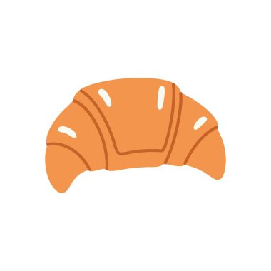 Lezzetli Kruvasan İllüstrasyonu. Altın pişmiş güzel bir yemeğin büyüleyici bir grafiği, sabah rahatlığını ve mutfak zevkini sembolize ediyor. Gıda ile ilgili projeler için ideal.