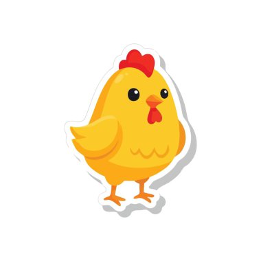 Sevimli Sarı Çiftlik Kuşu Karakteri. Güzel bir çizgi film tavuğu parlak bir tona ve neşeli bir ifadeye sahiptir. Bu büyüleyici hayvan masumiyeti, ilkbaharı ve yeni başlangıçları simgeliyor..