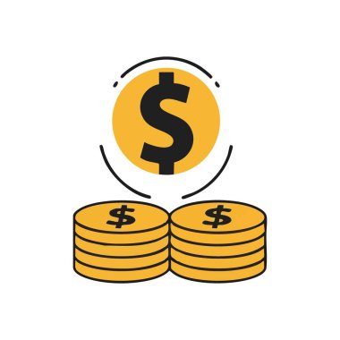 Altın Para Finans Simgesi. Parasal değeri ve varlık yönetimini resmediyor. İş, bankacılık ve ekonomik kavramlar için mükemmel. Gelir ve refahı temsil eder.