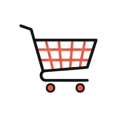 Alışveriş Arabası Perakende Simgesi. Dijital ticaret ve tüketici alımını sembolize eden bir pazar sepeti modern vektör illüstrasyonu. Web siteleri, uygulamalar ve depolama tasarımları için ideal.