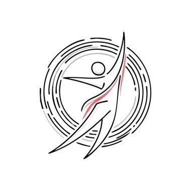 Dinamik Soyut Sembol. Bu zarif sanat eseri kıvrımlı bir dizayn içinde, güçlü bir hareketi ve pozitif momentumu çağrıştıran stilize bir biçimi tasvir ediyor. İlerleme temaları için ideal.