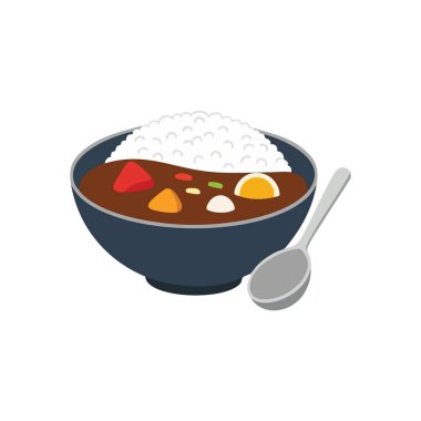 Geleneksel Japon körili pilav. Bir kasede servis edilen sebzeli ve beyaz taneli lezzetli bir yahni. Bu popüler Asya yemeği sıcaklığı ve ev yapımı zevki simgeliyor..