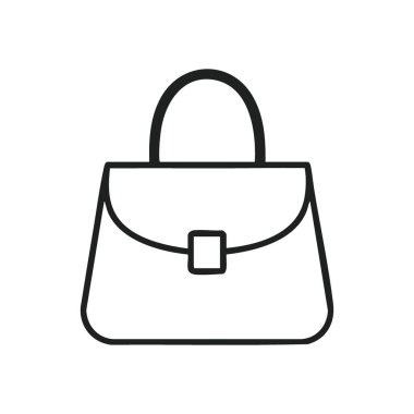 Zarif El Çantası Simgesi. Şık kadın çantası vektörü moda, lüks ve kişisel stili temsil eder. Perakende, yaşam tarzı ve güzellik projeleri için mükemmel..